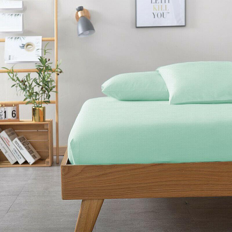 2000TC Bamboo Cooling FITTED Sheet Set | Fitted Sheet + Pillowcases | HypoAllergenic Ramesses Sheets | MQ MK Sizes | 7 Sizes - 9 Colours Bed Sheets Single / Aqua Ontrendideas Bed and Bath