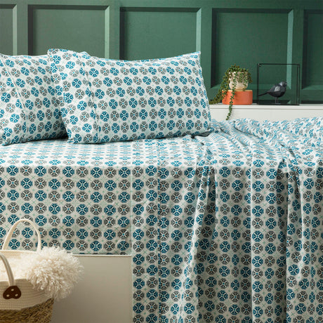 175GSM 100% Egyptian Cotton Flannelette Sheet Set In Patterned Designs by Park Avenue | Winter Warm Bedding