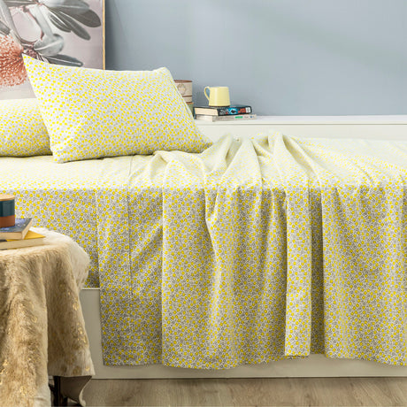 175GSM 100% Egyptian Cotton Flannelette Sheet Set In Patterned Designs by Park Avenue | Winter Warm Bedding