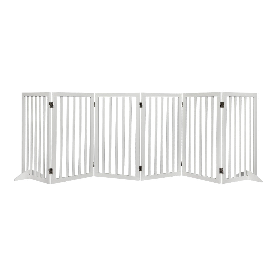 Extra Tall 80cm High White Wooden Pet Gate | Foldable Stable Dog Fence Safety Stairs Gate