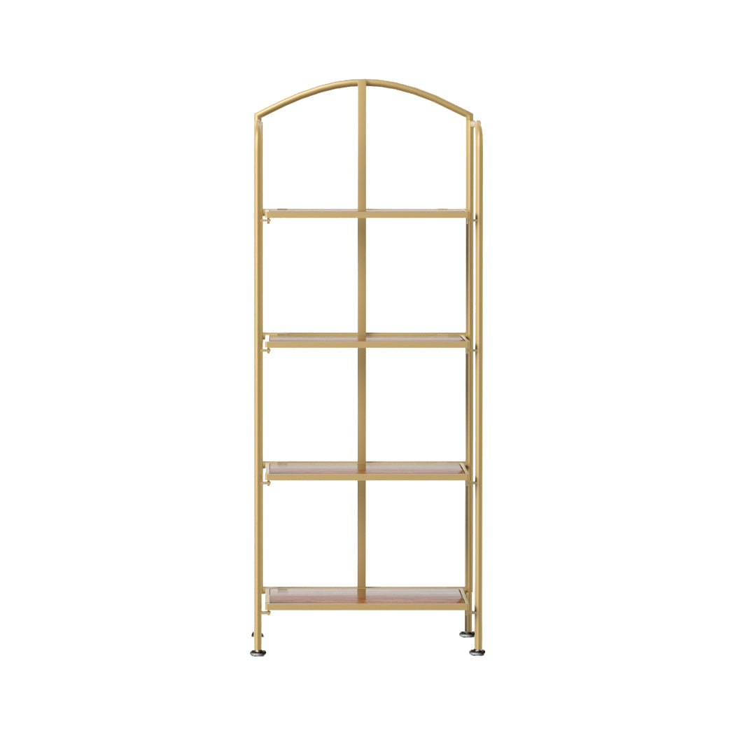 Crasus Foldable Portable Metal 4 Tier Display Unit | Modern Versatile Storage Bookshelf Display