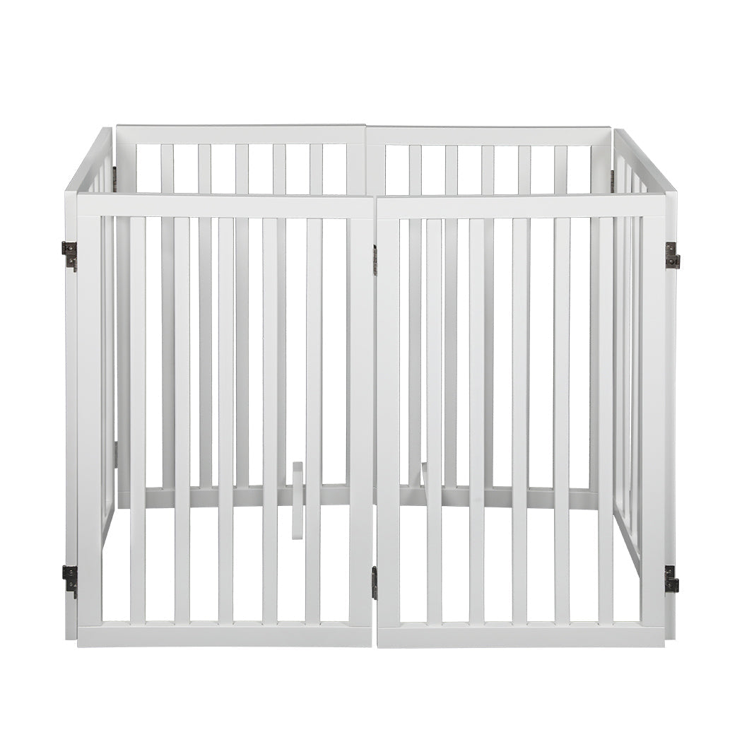 Extra Tall 80cm High White Wooden Pet Gate | Foldable Stable Dog Fence Safety Stairs Gate