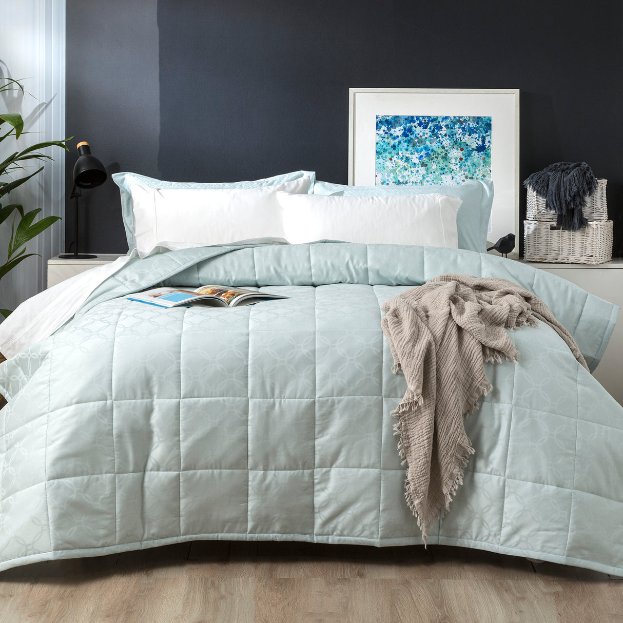 Ddecor Home 500 TC 100% Organic Cotton Jacquard 3pc Comforter Set