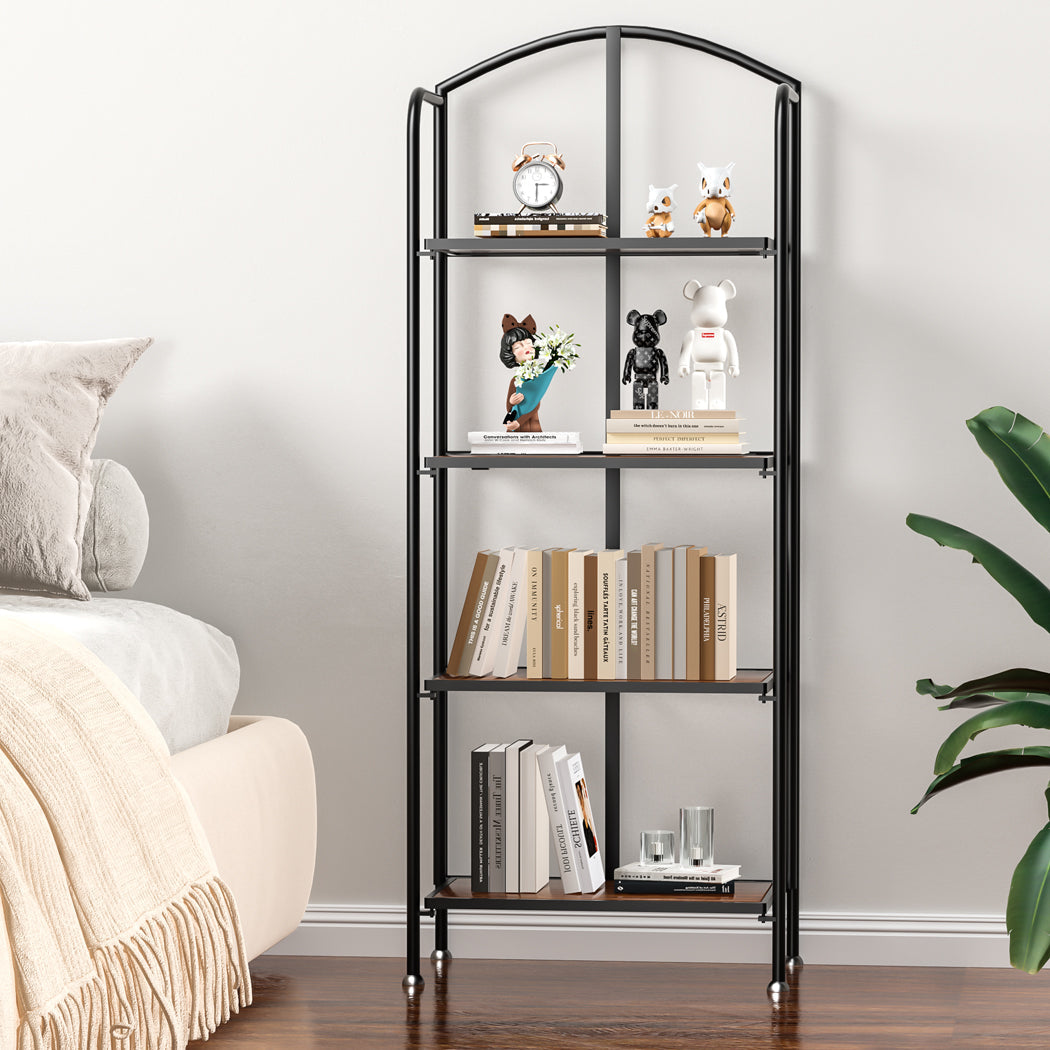 Crasus Foldable Portable Metal 4 Tier Display Unit | Modern Versatile Storage Bookshelf Display
