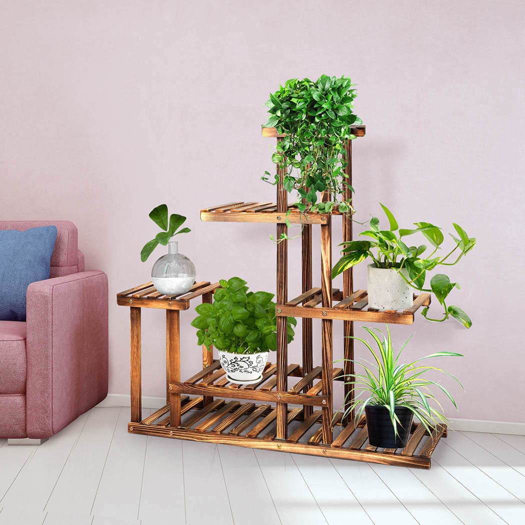 Natura Designer Multi Tier Wooden Plant Stand | Stylish Wooden Pine Plant Stands