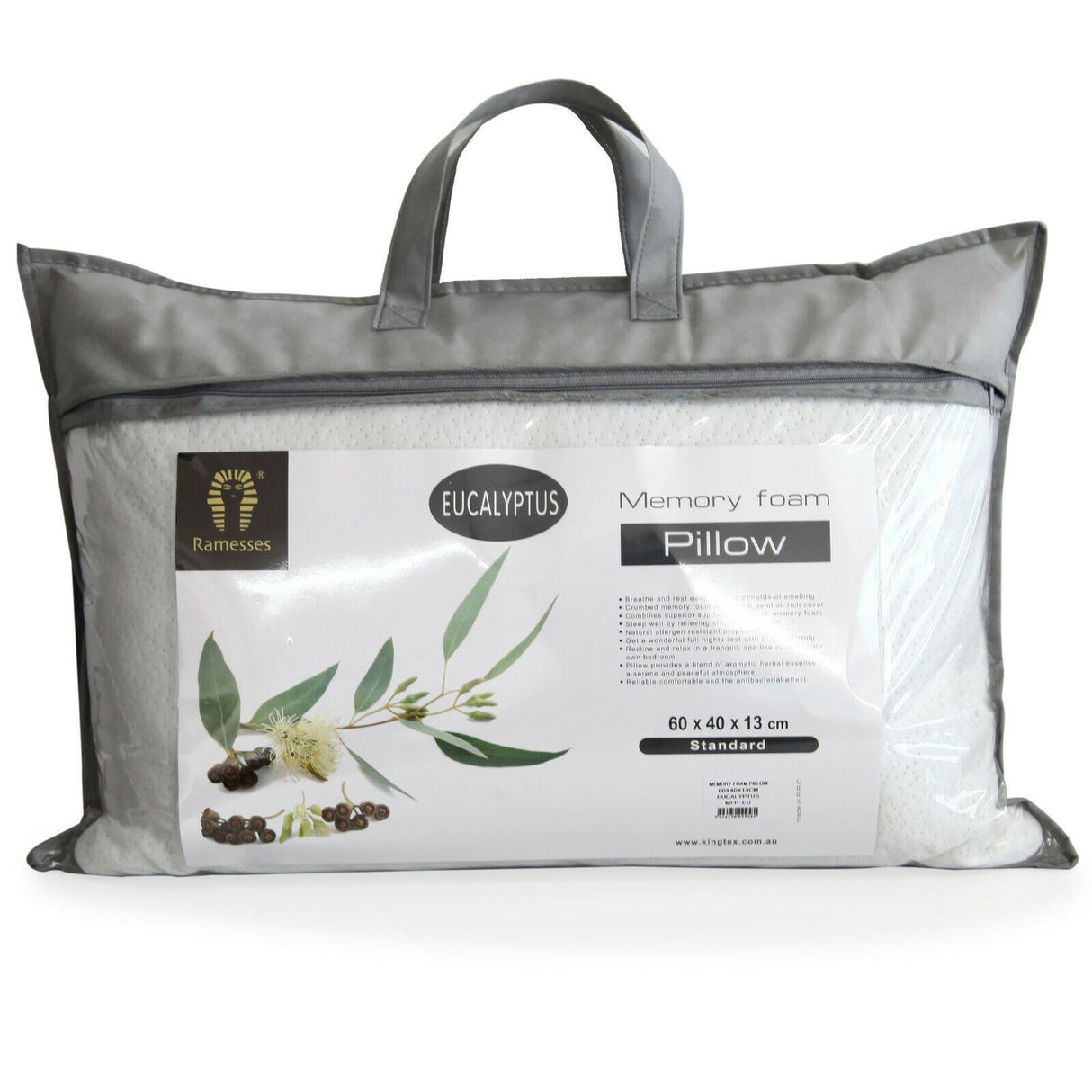 Ramesses Scented Infused Memory Foam Pillows Cooling Comforpedic Support 60x40cm | 4 Scents Pillows One / Eucalyptus Ontrendideas Bed and Bath