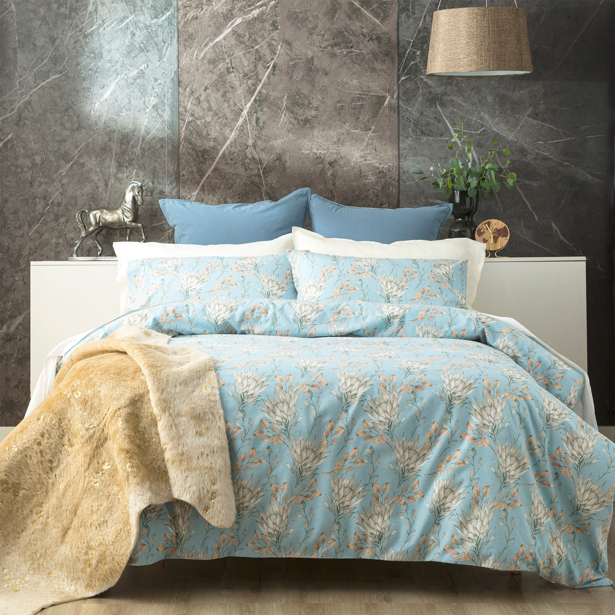 175GSM 100% Egyptian Cotton Flannelette Quilt Cover Set by Park Avenue | Winter Warm Bedding