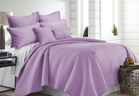 7 Piece Light Comforter Set | Coverlet Set | 7pc Summer Cool Bedspread | 2 Sizes - 6 Colours Quilts & Comforters Queen / Lavender Ontrendideas Bed and Bath