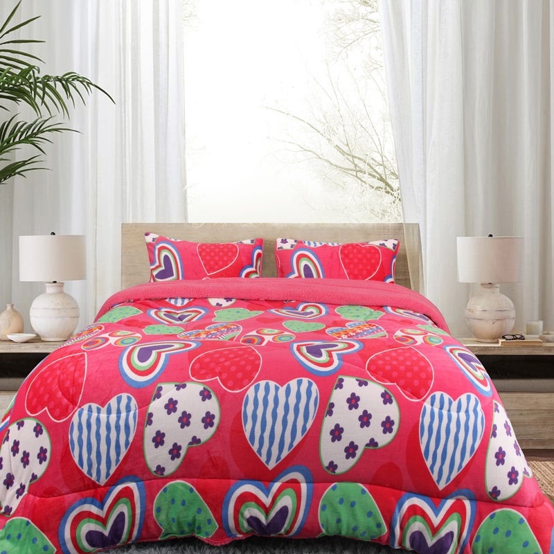 Ramesses 2 in 1 Printed Sherpa Flannel Fleece Reversible Blanket Set | Ramesses Flannel Comforter Blanket Set