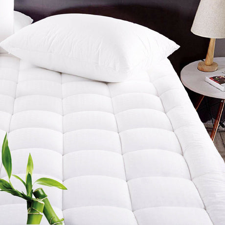 1000GSM Cooling Bamboo Mattress Topper | Hotel Quality Deluxe Fitted Breathable Topper