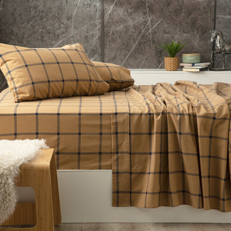 175GSM 100% Egyptian Cotton Flannelette Sheet Set In Patterned Designs by Park Avenue | Winter Warm Bedding