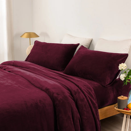 Thermal 240GSM Super Warm Microplush Sheet Set | Polar Fleece Style Premium Warm Sheets