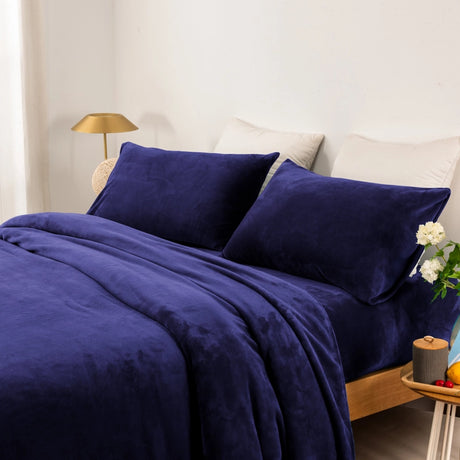 Thermal 240GSM Super Warm Microplush Sheet Set | Polar Fleece Style Premium Warm Sheets