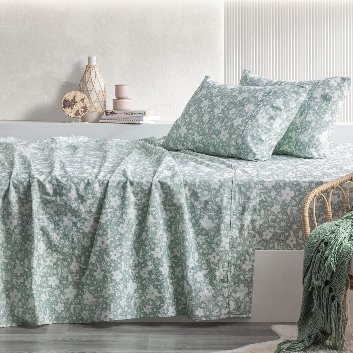 175GSM 100% Egyptian Cotton Flannelette Sheet Set In Patterned Designs by Park Avenue | Winter Warm Bedding