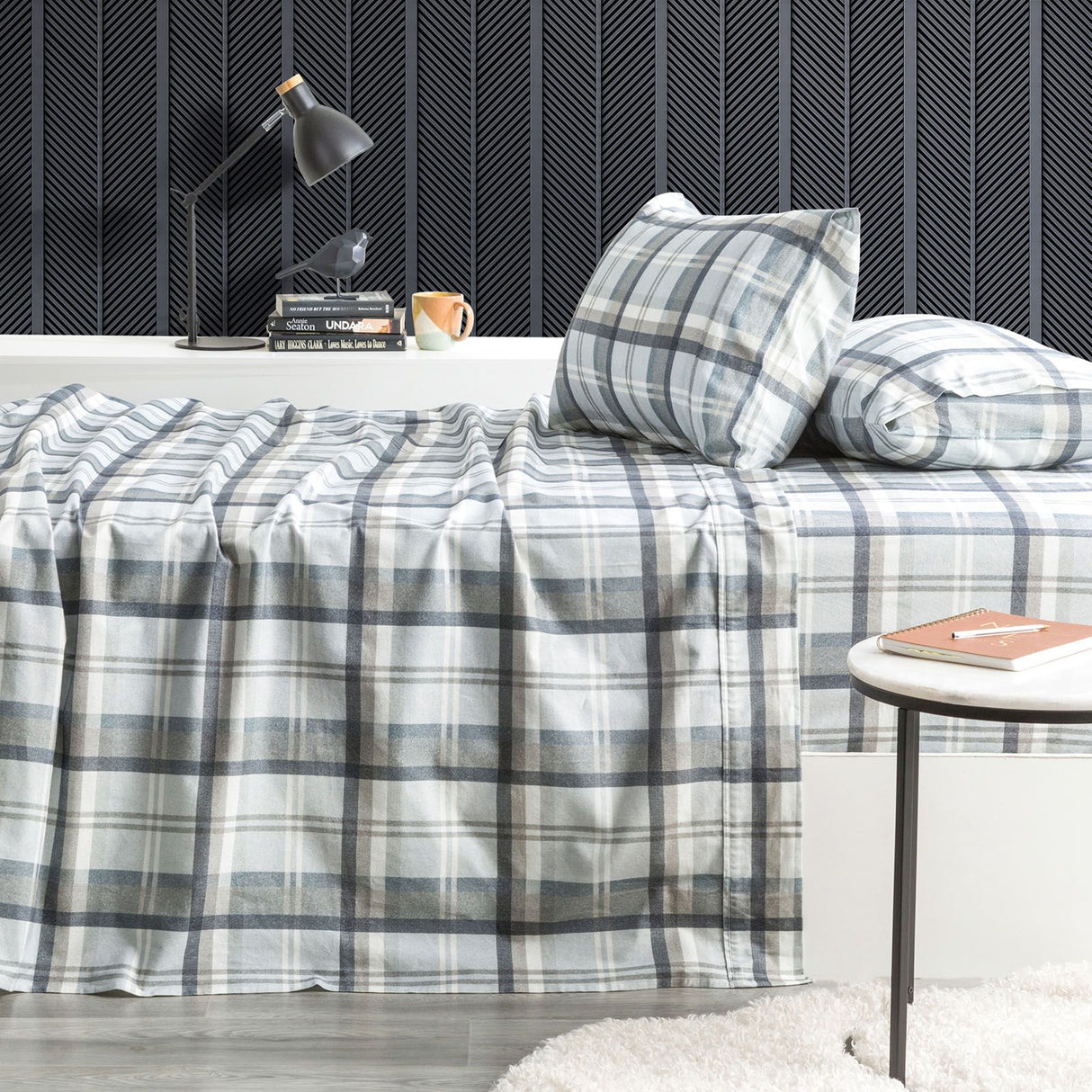 175GSM 100% Egyptian Cotton Flannelette Sheet Set In Patterned Designs by Park Avenue | Winter Warm Bedding