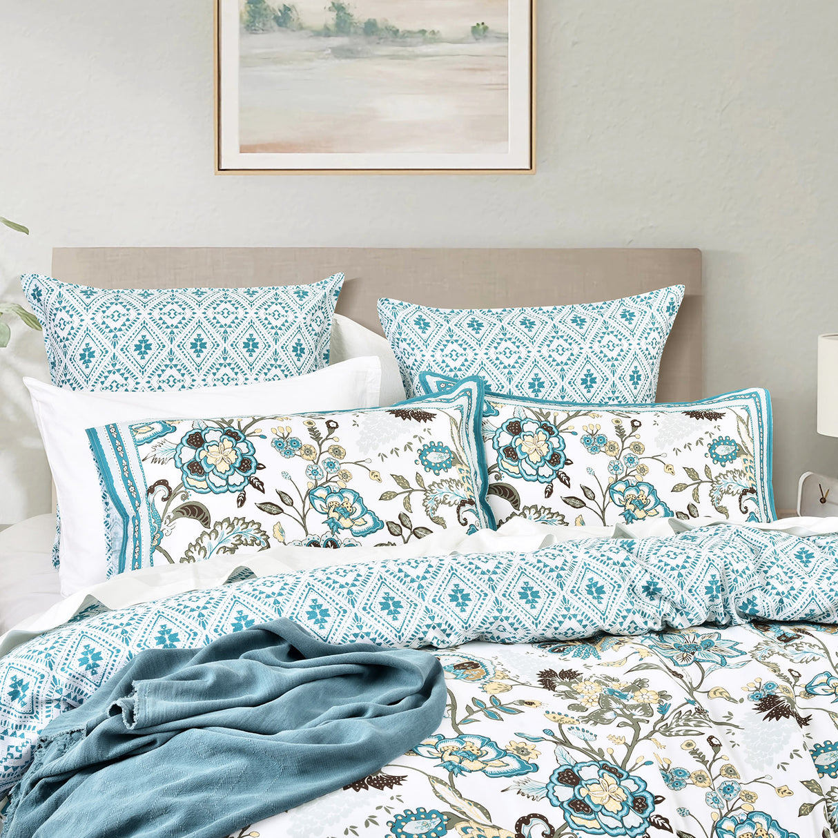 300TC 100% Cotton Reversible Bomia Quilt Cover Set by Renee Taylor