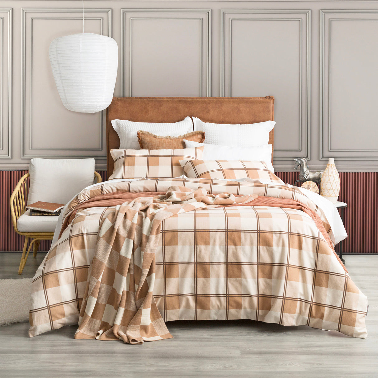 175GSM 100% Egyptian Cotton Flannelette Quilt Cover Set by Park Avenue | Winter Warm Bedding
