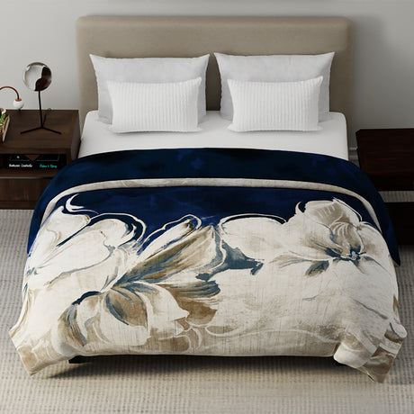 Reversible Extra Large Plush Winter Warmth Printed Mink Blanket | Double Sided Soft Velvet Feel Thermal Blanket