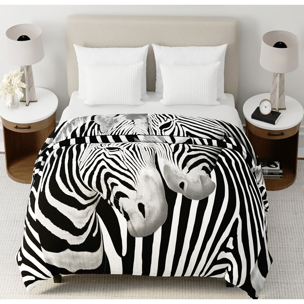 Reversible Extra Large Plush Winter Warmth Printed Mink Blanket | Double Sided Soft Velvet Feel Thermal Blanket