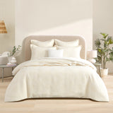 Marlene 300TC Cotton Blend Jacquard Woven Quilt Cover Set by Renee Taylor in Beige