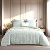 Allero 300TC Cotton Blend Jacquard Woven Quilt Cover Set by Renee Taylor in Sage