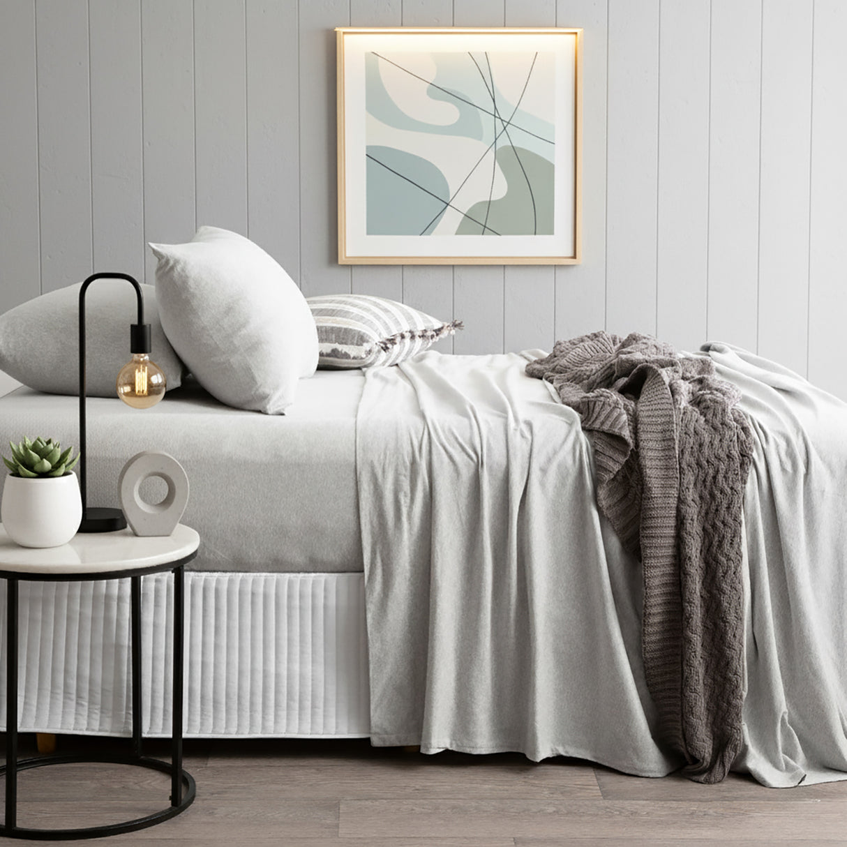 Luxiore 100% Organic Cotton Melange Soft Jersey Sheet Set by Renee Taylor | Breathable Eco Cotton Sheets Wrinkle Free