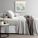 Luxiore 100% Organic Cotton Melange Soft Jersey Sheet Set by Renee Taylor | Breathable Eco Cotton Sheets Wrinkle Free