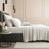 Luxiore 100% Organic Cotton Melange Soft Jersey Sheet Set by Renee Taylor | Breathable Eco Cotton Sheets Wrinkle Free