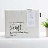 Luxiore 100% Organic Cotton Melange Soft Jersey Sheet Set by Renee Taylor | Breathable Eco Cotton Sheets Wrinkle Free