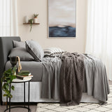 Luxiore 100% Organic Cotton Melange Soft Jersey Sheet Set by Renee Taylor | Breathable Eco Cotton Sheets Wrinkle Free