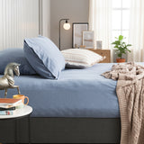 Luxiore 100% Organic Cotton Melange Jersey Fitted Sheet Combo Set by Renee Taylor | Breathable Eco Cotton Wrinkle Free Sheets