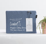 Luxiore 100% Organic Cotton Melange Jersey Fitted Sheet Combo Set by Renee Taylor | Breathable Eco Cotton Wrinkle Free Sheets