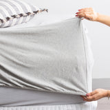 Luxiore 100% Organic Cotton Melange Jersey Fitted Sheet Combo Set by Renee Taylor | Breathable Eco Cotton Wrinkle Free Sheets