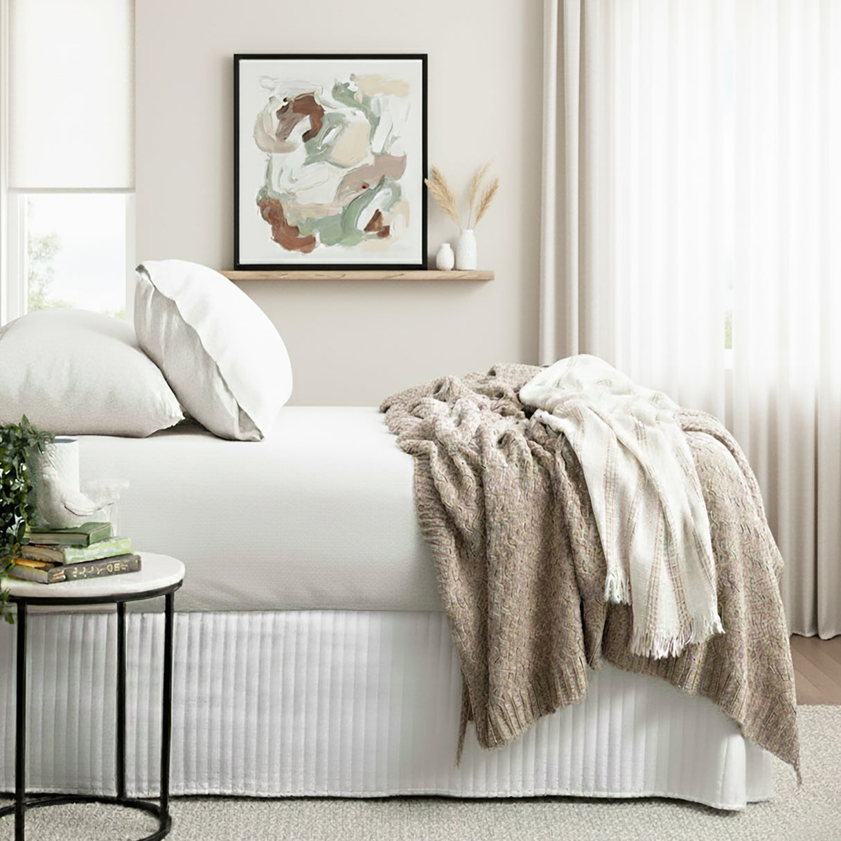 Luxiore 100% Organic Cotton Melange Jersey Fitted Sheet Combo Set by Renee Taylor | Breathable Eco Cotton Wrinkle Free Sheets