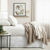 Luxiore 100% Organic Cotton Melange Jersey Fitted Sheet Combo Set by Renee Taylor | Breathable Eco Cotton Wrinkle Free Sheets