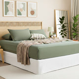 Luxiore 100% Organic Cotton Melange Jersey Fitted Sheet Combo Set by Renee Taylor | Breathable Eco Cotton Wrinkle Free Sheets