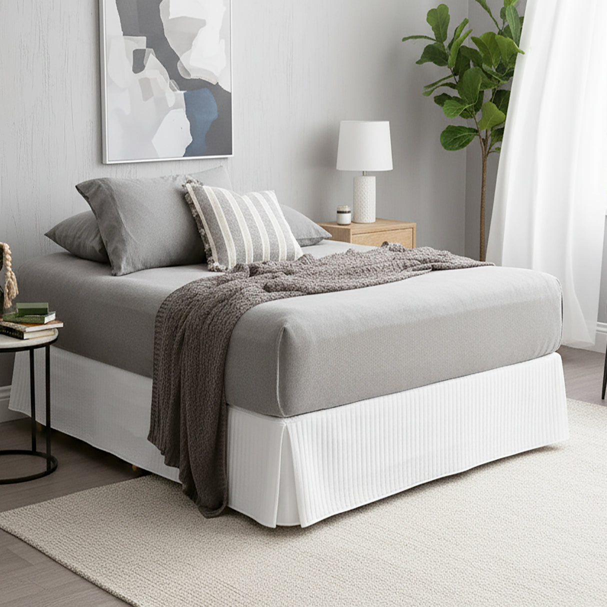 Luxiore 100% Organic Cotton Melange Jersey Fitted Sheet Combo Set by Renee Taylor | Breathable Eco Cotton Wrinkle Free Sheets