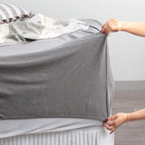 Luxiore 100% Organic Cotton Melange Jersey Fitted Sheet Combo Set by Renee Taylor | Breathable Eco Cotton Wrinkle Free Sheets