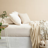 Luxiore 100% Organic Cotton Melange Jersey Fitted Sheet Combo Set by Renee Taylor | Breathable Eco Cotton Wrinkle Free Sheets