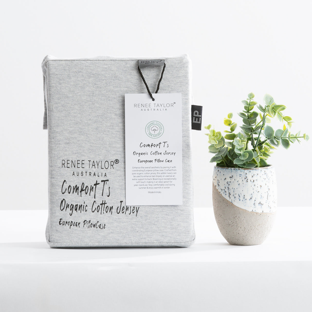 Luxiore 100% Organic Cotton Melange Jersey Quilt Cover Set by Renee Taylor | Breathable Eco Cotton Donna Cover Set