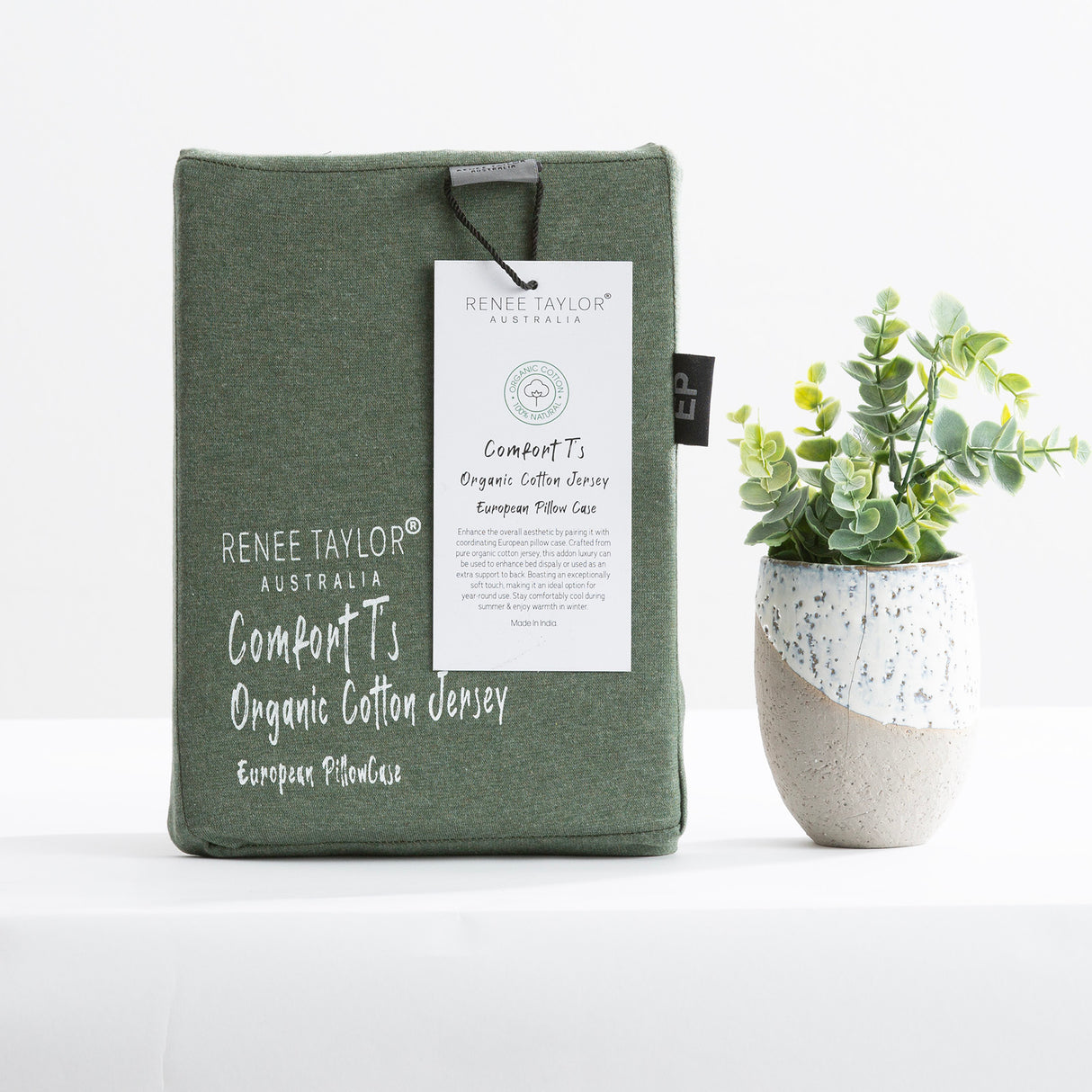 Luxiore 100% Organic Cotton Melange Jersey Quilt Cover Set by Renee Taylor | Breathable Eco Cotton Donna Cover Set