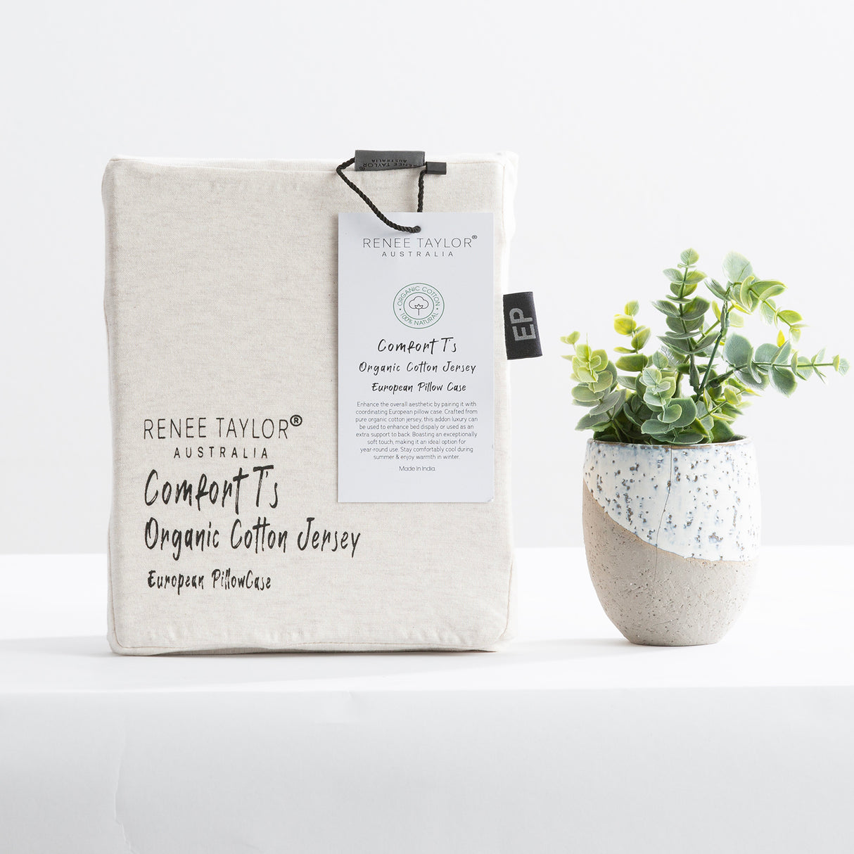 Luxiore 100% Organic Cotton Melange Jersey Quilt Cover Set by Renee Taylor | Breathable Eco Cotton Donna Cover Set