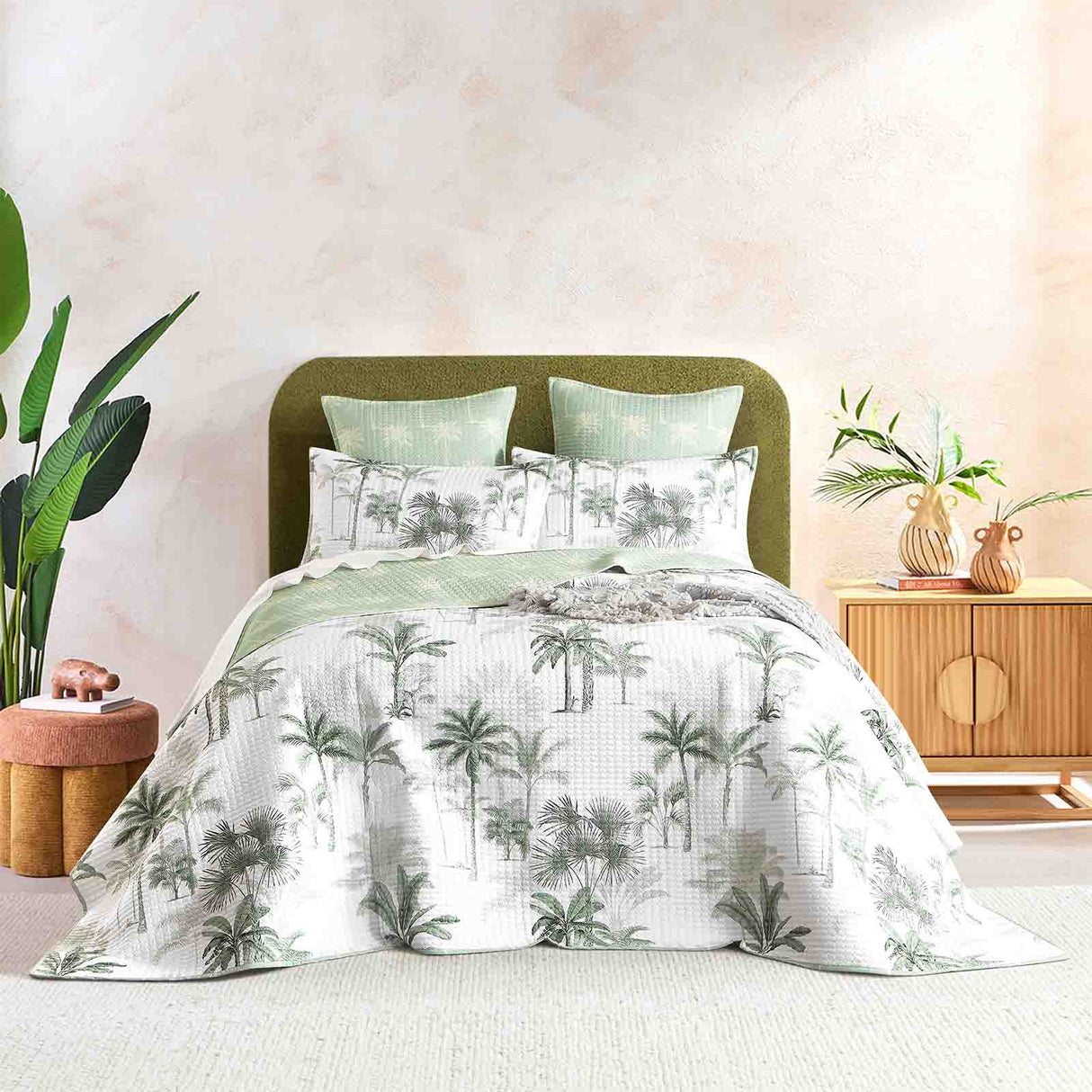 Palmea 3pc Quilted Reversible Coverlet Set by Renee Taylor | Two Sided Modern Light Coverlet