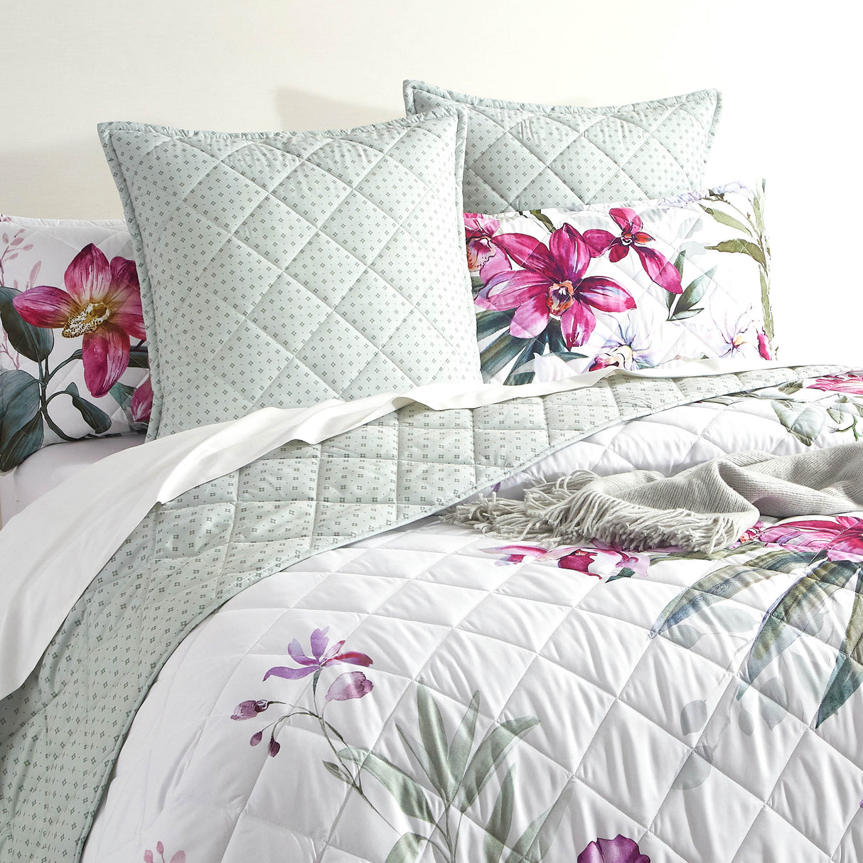 Mila 3pc Quilted Reversible Coverlet Set by Renee Taylor | Two Sided Modern Light Coverlet