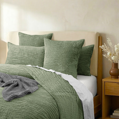 Amara Soft Velvet Plush 3pc Coverlet Set by Renee Taylor | Silky Velvet 100% Cotton Reverse Side