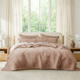 Amara Soft Velvet Plush 3pc Coverlet Set by Renee Taylor | Silky Velvet 100% Cotton Reverse Side