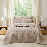Sierra Soft Velvet Plush 3pc Coverlet Set by Renee Taylor | Cross Stitch Patten 100% Cotton Reverse Side