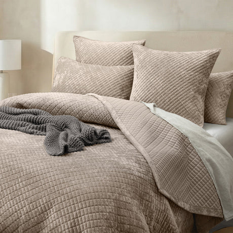 Sierra Soft Velvet Plush 3pc Coverlet Set by Renee Taylor | Cross Stitch Patten 100% Cotton Reverse Side