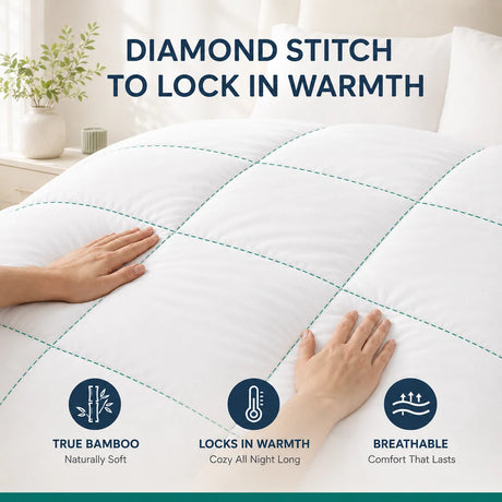 Super Light Breathable 150GSM Bamboo Summer Quilt | Machine Washable Bamboo Blend Doona