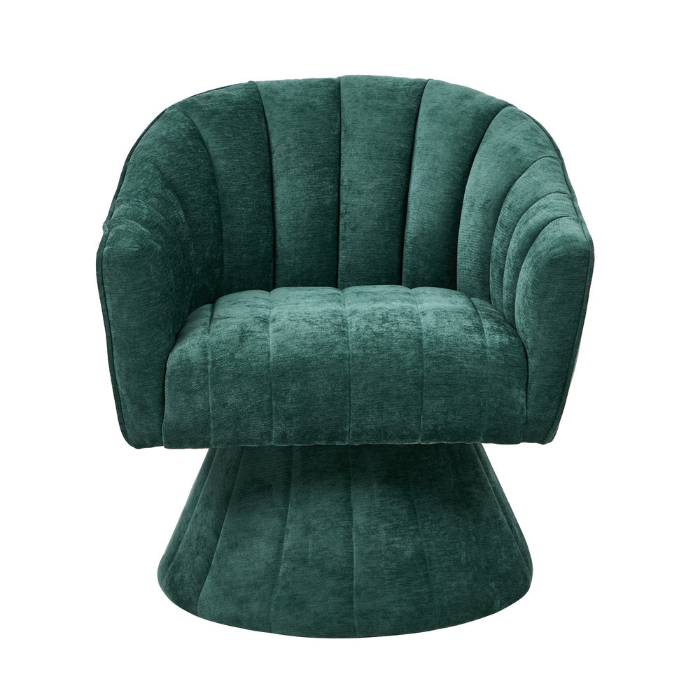 Florence Plush Fabric 360 Swivel Lounge Chair | Modern Statement Piece Accent Tub Chair